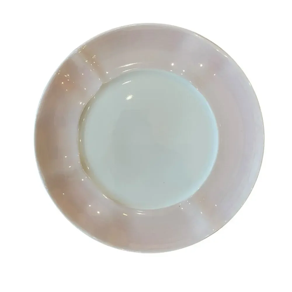 Neiman Marcus Hand Painted Porcelain Salad Plates 9in Pink Brushstroke Set of 4